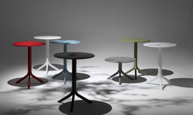 Стол пластиковый обеденный Step + Step Mini антрацит Ø605х400-765 мм Стол пластиковый обеденный Step + Step Mini антрацит Ø605х400-765 мм