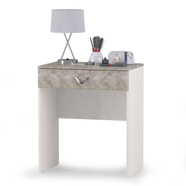 Стол туалетный с комодом и зеркалом Амели Моби цвет шёлковый камень/бетон чикаго беж Стол туалетный с комодом и зеркалом Амели Моби цвет шёлковый камень/бетон чикаго беж