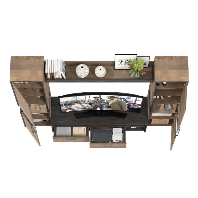 Индустриальная гостиная в стиле лофт с подсветкой Трувор № 17 цвет дуб гранж песочный/интра