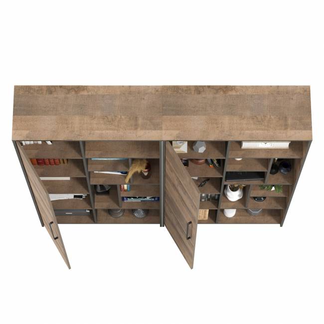 Два шкафа-стеллажа для гостиной Трувор цвет дуб гранж песочный/интра Два шкафа-стеллажа для гостиной Трувор цвет дуб гранж песочный/интра