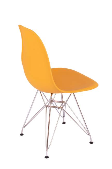 Стул Eames желтый, опора металл