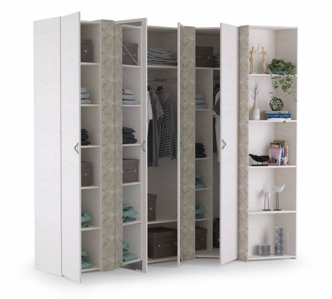 Набор шкафов Амели Моби № 1 цвет шёлковый камень/бетон чикаго беж Набор шкафов Амели Моби № 1 цвет шёлковый камень/бетон чикаго беж