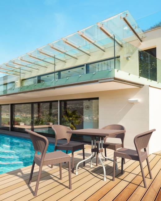 Стул пластиковый плетеный Daytona коричневый 550х610х810 мм Стул пластиковый плетеный Daytona коричневый 550х610х810 мм