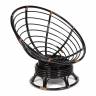 Кресло-качалка PAPASAN/ПАПАСАН w 23/01 B /с подушкой/ 115х78х104 см, Antique brown (античный черно-коричневый), экошерсть Коричневый, 1811-5