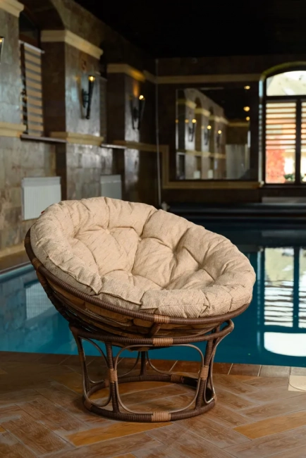 Кресло из искусственного ротанга Papasan Какао