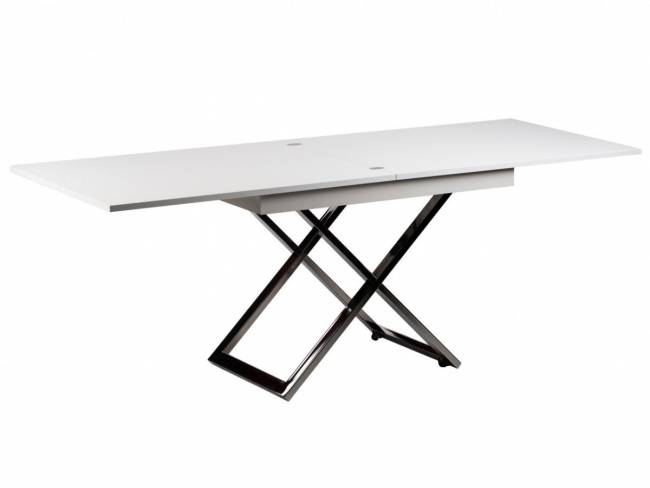 Стол-трансформер Левмар Cross G15/S79 белый глянец/ опоры нерж.сталь