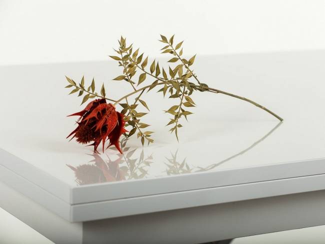 Стол-трансформер Левмар Cross G15/S79 белый глянец/ опоры нерж.сталь