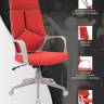 Кресло руководителя Everprof Trio Grey TM Ткань Красный