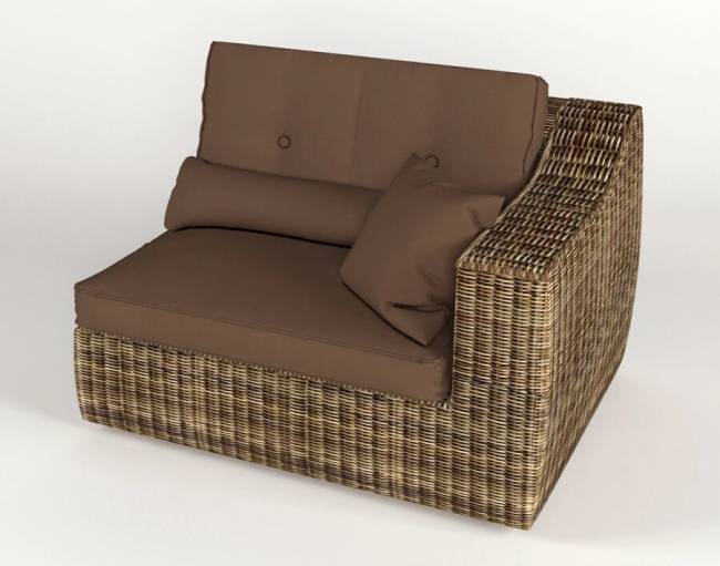 Угол левый "Сенатор", из искусственного ротанга, темно-светло-коричневый