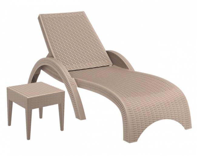 Столик плетеный для шезлонга GT 1009 бежевый 450х450х450 мм