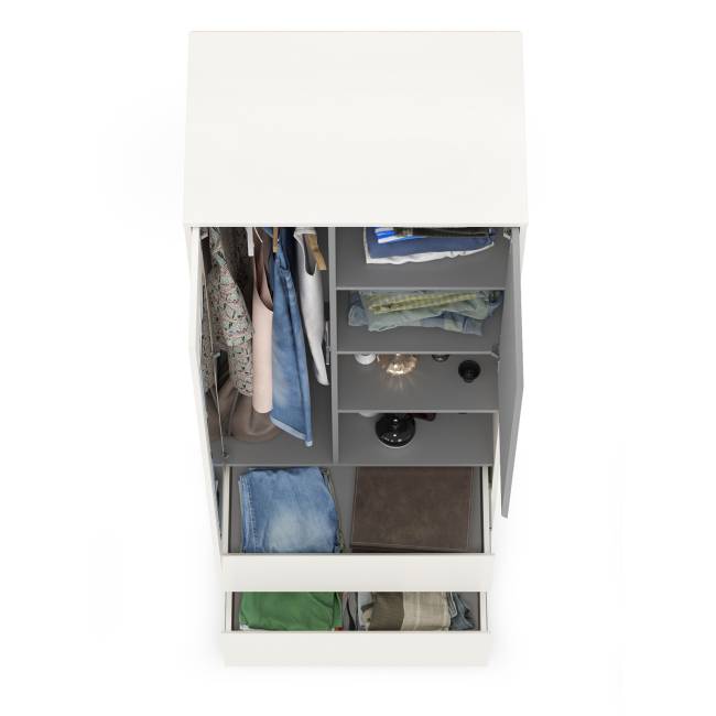 Шкаф для одежды Торонто 13.333 цвет белый шагрень/стальной серый