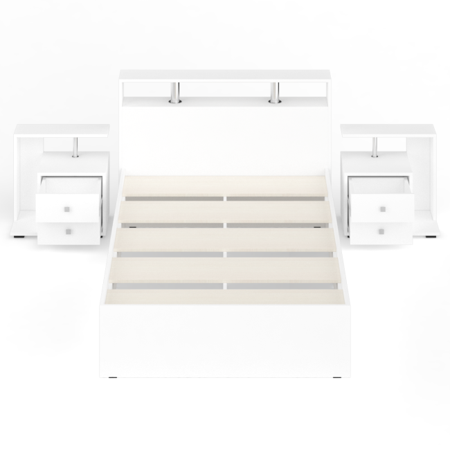 Кровать 1200 Камелия + две тумбы цвет белый Кровать 1200 Камелия + две тумбы цвет белый
