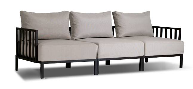 Диван модульный Slim Stripe белый, бежевый 2220х740х687 мм