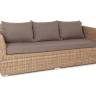 "Капучино" диван из искусственного ротанга трехместный, цвет соломенный