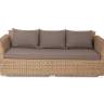 "Капучино" диван из искусственного ротанга трехместный, цвет соломенный