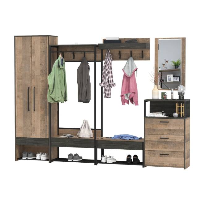 Вместительная прихожая Трувор № 244 цвет дуб гранж песочный/интра