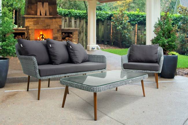 Комплект плетеной мебели MOKKA RIMINI (стол кофейный, 2 кресла, диван 3 х-местный) Комплект плетеной мебели MOKKA RIMINI (стол кофейный, 2 кресла, диван 3 х-местный)