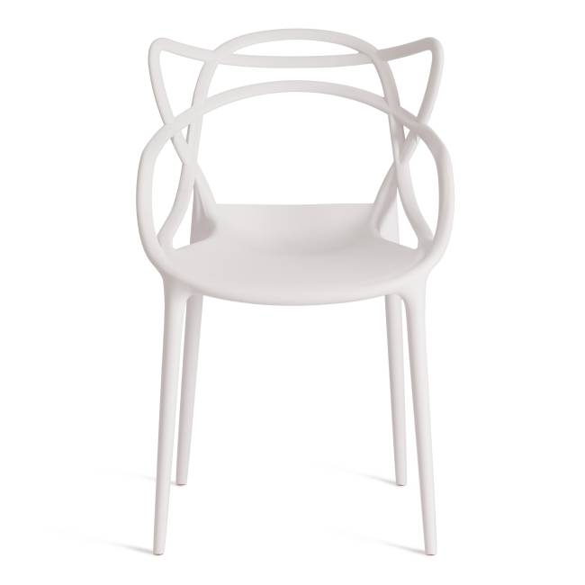 Стул Cat Chair (mod. 028) пластик, 53 x 59 x 82,5 см, белый (White C0057) (Комплект из 2 шт.) белый пластик