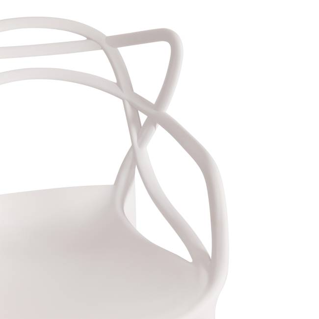 Стул Cat Chair (mod. 028) пластик, 53 x 59 x 82,5 см, белый (White C0057) (Комплект из 2 шт.) белый пластик
