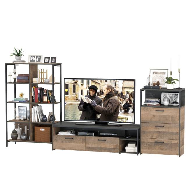 Стенка в гостиную Трувор № 86 цвет дуб гранж песочный/интра Стенка в гостиную Трувор № 86 цвет дуб гранж песочный/интра