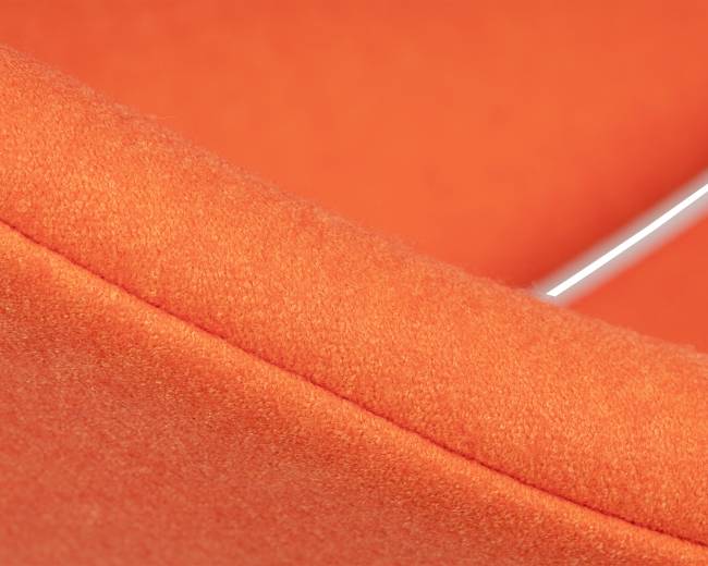 Кресло дизайнерское DOBRIN EMILY, оранжевая ткань AF, хромированная сталь
