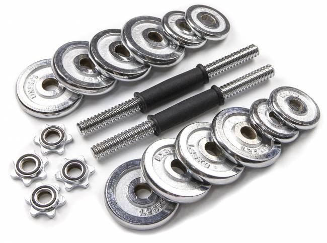 Набор гантелей хромированных "Atlas Sport" в чемодане 20 кг