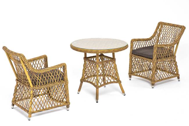 "Эспрессо - 80 L" обеденная группа плетеная, цвет соломенный "Эспрессо - 80 L" обеденная группа плетеная, цвет соломенный