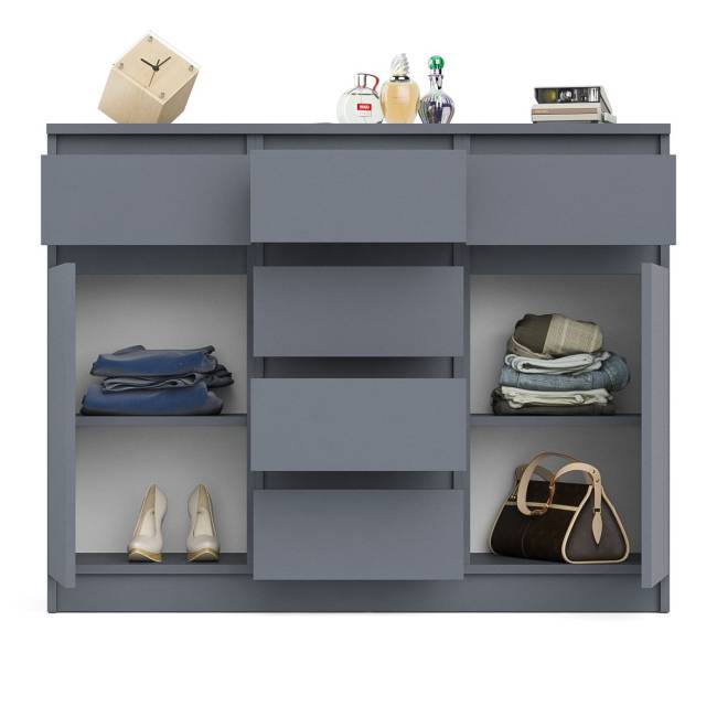 Комод с ящиками и дверками Мори МК1200.4 цвет графит