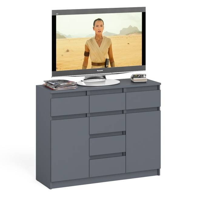 Комод с ящиками и дверками Мори МК1200.4 цвет графит