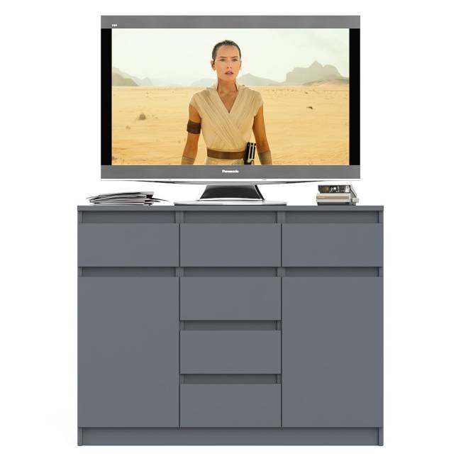 Комод с ящиками и дверками Мори МК1200.4 цвет графит