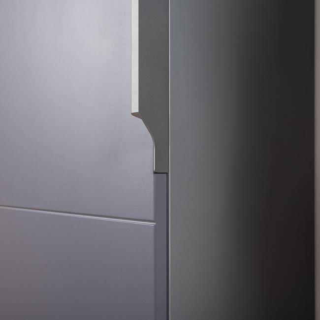 Мебельная стенка для прихожей Октава № 47 цвет белый шагрень/серый графит/дуб крафт золотой Мебельная стенка для прихожей Октава № 47 цвет белый шагрень/серый графит/дуб крафт золотой