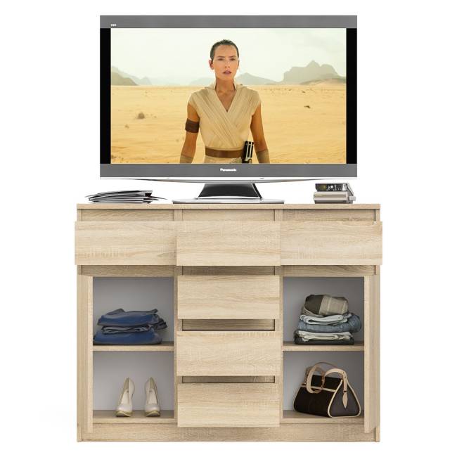 Комод с ящиками и дверками Мори МК1200.4 цвет дуб сонома