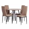 Стул Easy (mod. JSC02-1) / 1 шт. в упаковке металл, флок, 41 х 52 х 96 см, Beige (бежевый) HLR8 / черный бежевый