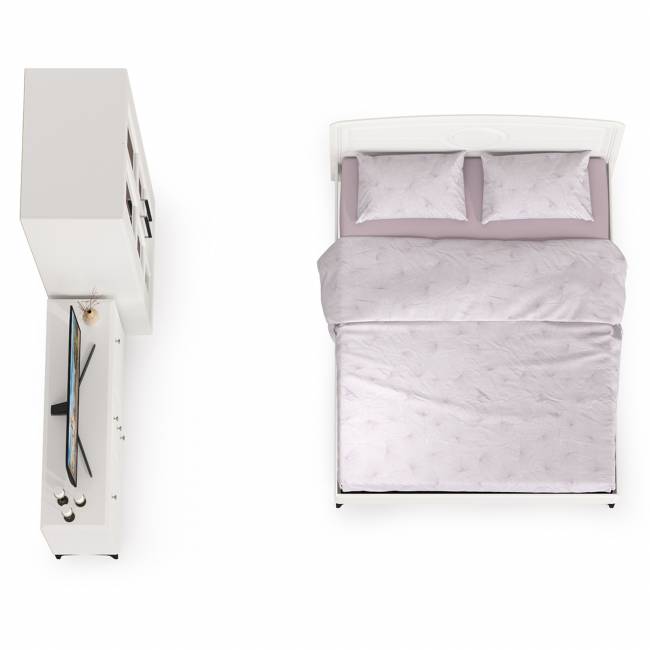 Белая мебель для спальни Валенсия № 17 цвет белый шагрень Белая мебель для спальни Валенсия № 17 цвет белый шагрень