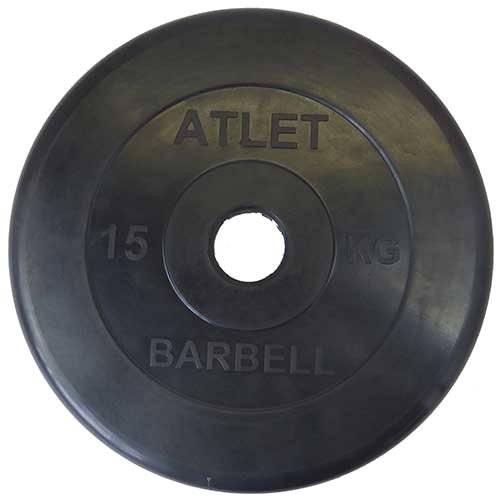 Диск обрезиненный черный MB ATLET d-51 15 кг