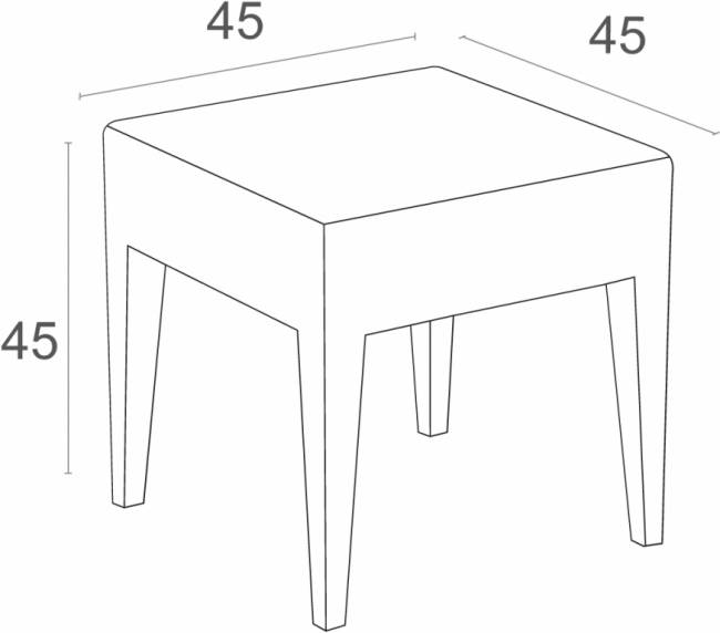 Столик плетеный для шезлонга GT 1009 белый 450х450х450 мм