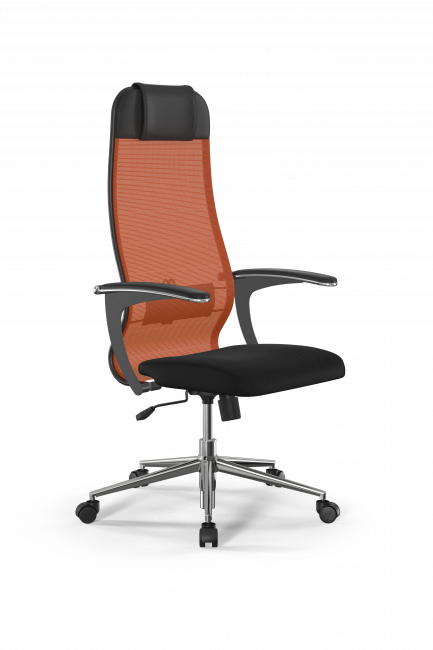 Кресло Sit 10 B1-111U - X2+UMF(X1) /Ub00/Wh00/U0mL-b(M09.B23.G18.W01), оранжевый-черный