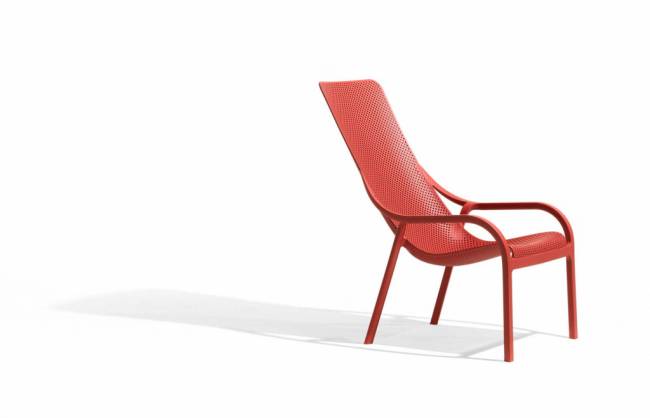 Лаунж-кресло пластиковое Net Lounge коралловый 615х900х990 мм Лаунж-кресло пластиковое Net Lounge коралловый 615х900х990 мм