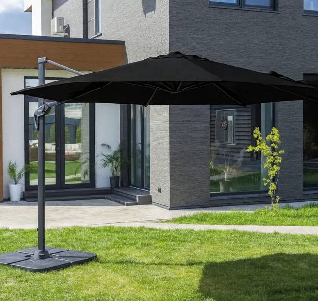 Зонт SKY BLACK круглый в комплекте с утяжелителями