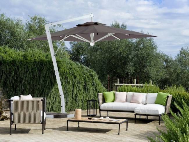 Зонт профессиональный 3х4 м Rimini Braccio белый, серо-коричневый 3000х4000 мм Зонт профессиональный 3х4 м Rimini Braccio белый, серо-коричневый 3000х4000 мм