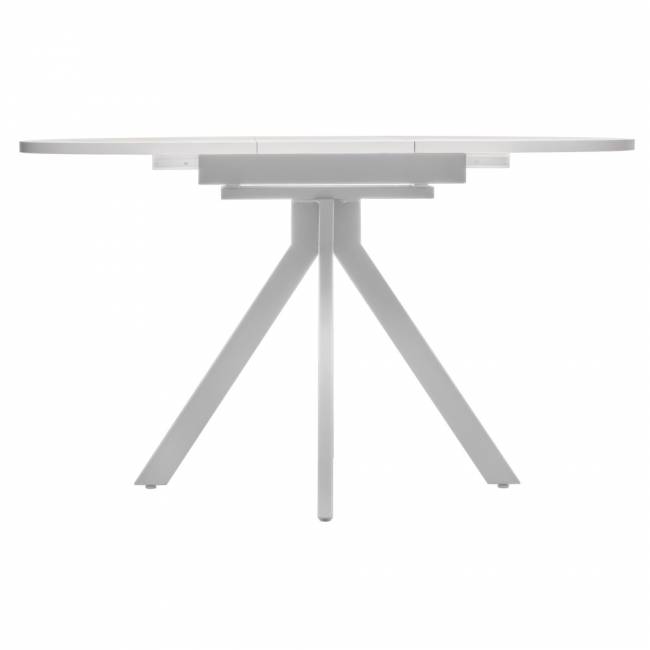 Стол Rudolf круглый раскладной 100-130x100x75см, белый мрамор, белый Стол Rudolf круглый раскладной 100-130x100x75см, белый мрамор, белый