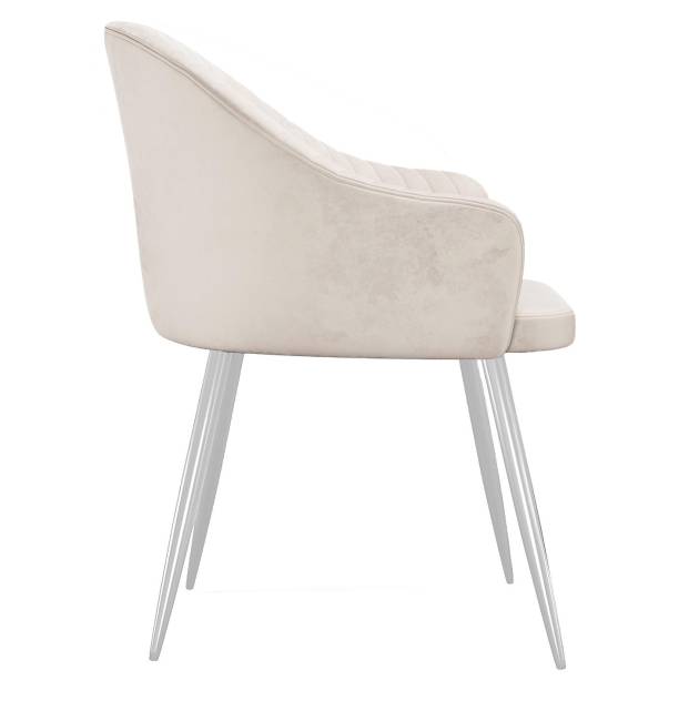 Стул DikLine 439 поворотный, C103 крем, ножки белые