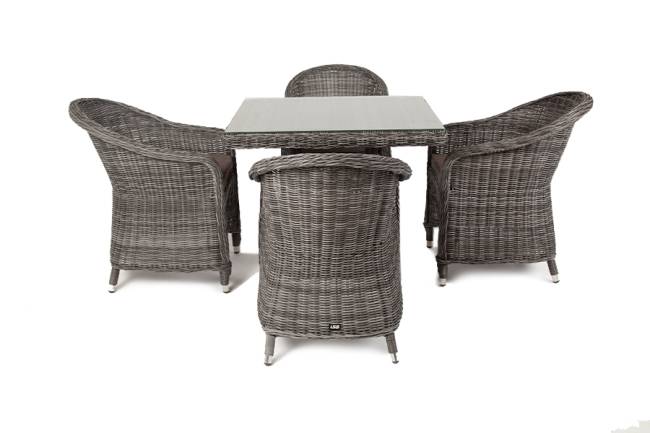 "Фредо" обеденная группа плетеная, цвет графит "Фредо" обеденная группа плетеная, цвет графит