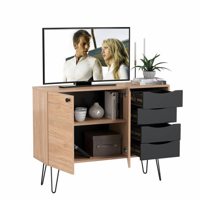 Комод-тумба Брюс 16.233 цвет чёрный/Battle rock Santiago Комод-тумба Брюс 16.233 цвет чёрный/Battle rock Santiago