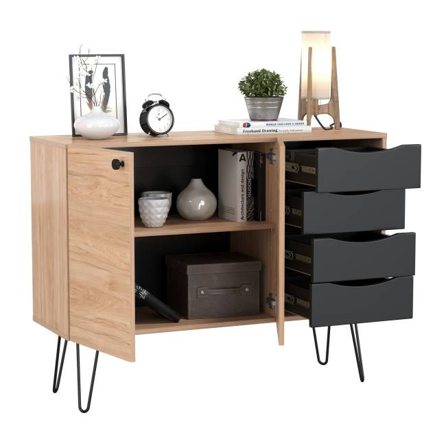 Комод-тумба Брюс 16.233 цвет чёрный/Battle rock Santiago Комод-тумба Брюс 16.233 цвет чёрный/Battle rock Santiago