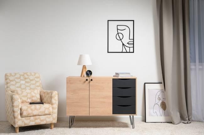 Комод-тумба Брюс 16.233 цвет чёрный/Battle rock Santiago Комод-тумба Брюс 16.233 цвет чёрный/Battle rock Santiago