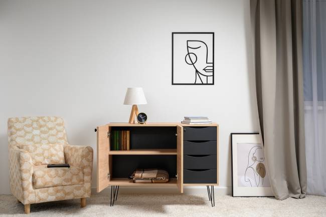 Комод-тумба Брюс 16.233 цвет чёрный/Battle rock Santiago Комод-тумба Брюс 16.233 цвет чёрный/Battle rock Santiago