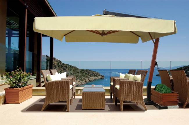 Зонт профессиональный 4х4 м Vespucci натуральный, черный 4000х4000 мм