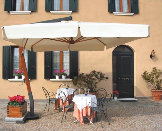 Зонт профессиональный 4х4 м Vespucci натуральный, черный 4000х4000 мм