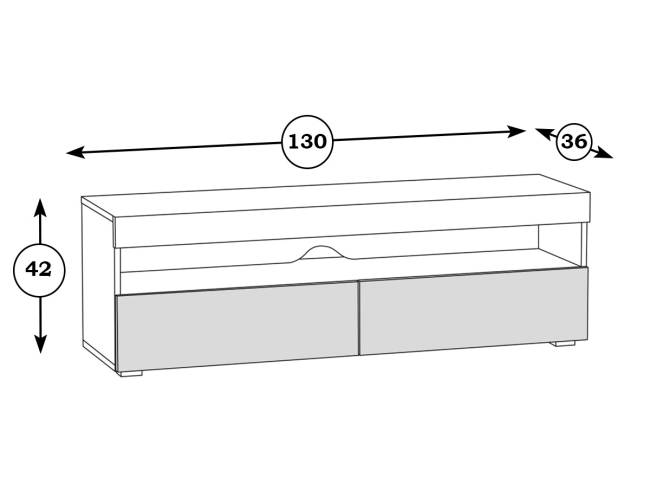 Тумба под ТВ Альба цвет дуб крафт золотой/белый премиум Тумба под ТВ Альба цвет дуб крафт золотой/белый премиум